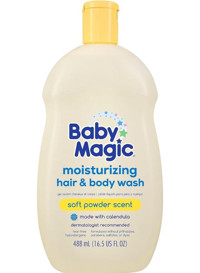 Baby Magic Gentle Hair & Body Wash | 488ml | Soft Powder Scent | Dermatologist Recommended | Tear-Free | Hypoallergenic - Image 1